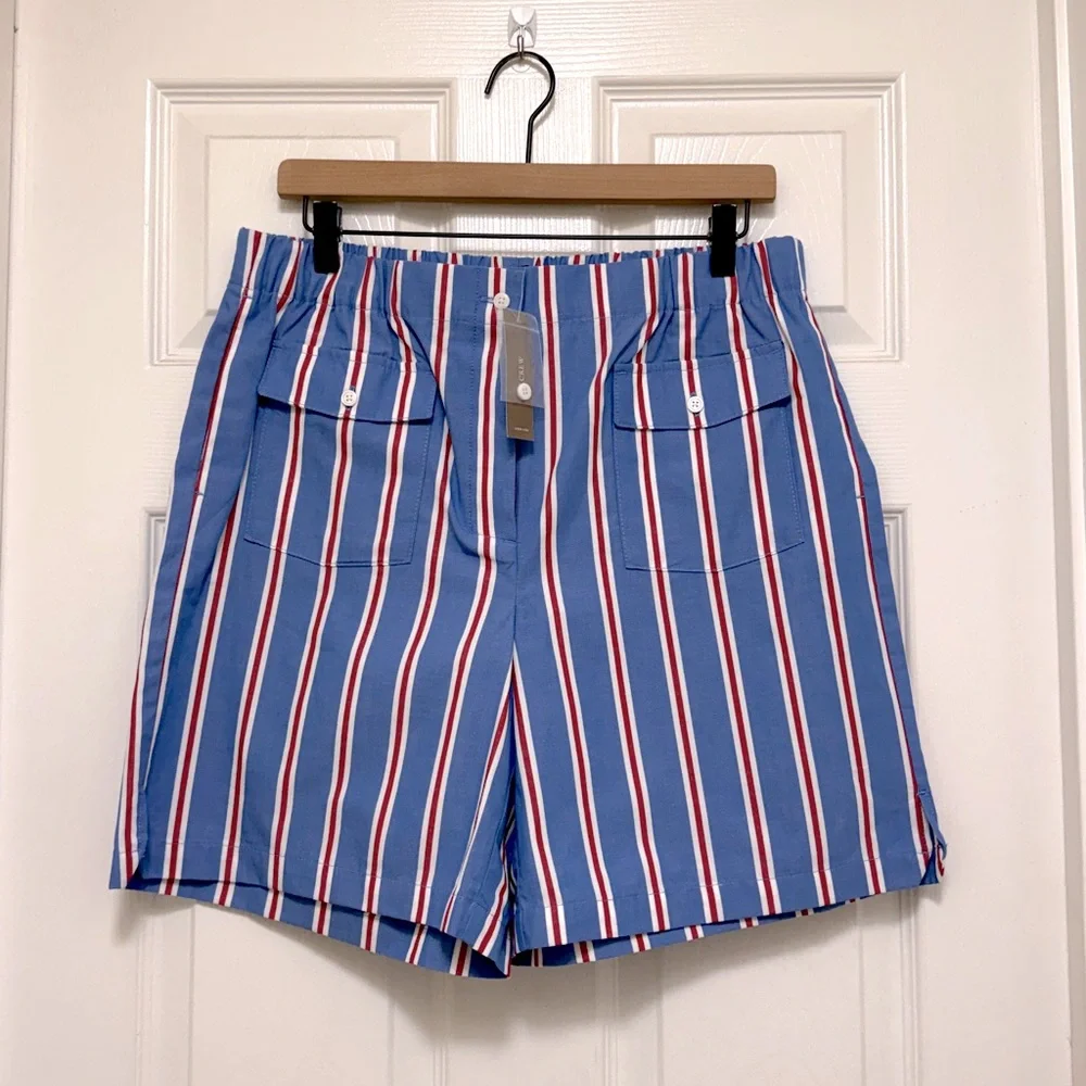 NWT J.Crew Long Boxer Short in Oxford Stripe
